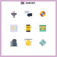 Stock Vector Icon Pack of 9 Line Signs and Symbols for taxi app define layout control Editable Vector Design Elements