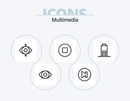 paquete de iconos de línea multimedia 5 diseño de iconos. . parada. engranaje. retirar. menos vector