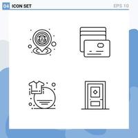 Set of 4 Modern UI Icons Symbols Signs for gps discount map money sale Editable Vector Design Elements