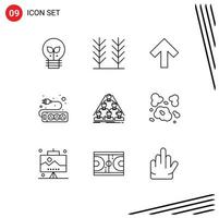 Set of 9 Commercial Outlines pack for meeting structure up build socket Editable Vector Design Elements