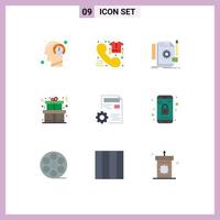 Set of 9 Modern UI Icons Symbols Signs for present christmas order support develop Editable Vector Design Elements