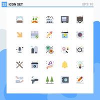 Universal Icon Symbols Group of 25 Modern Flat Colors of management safe exploration money transport Editable Vector Design Elements