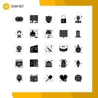 Set of 25 Modern UI Icons Symbols Signs for worker labour protection carpenter study Editable Vector Design Elements