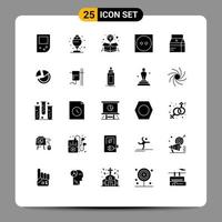 25 Universal Solid Glyphs Set for Web and Mobile Applications drink tumble dry creative laundry care Editable Vector Design Elements