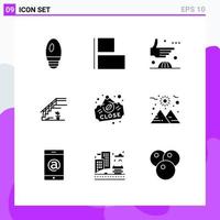 9 Creative Icons Modern Signs and Symbols of board home global stage upstairs Editable Vector Design Elements