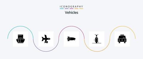 Vehicles Glyph 5 Icon Pack Including transportation. filled. transport. bike. transportation vector