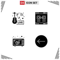 Stock Vector Icon Pack of Line Signs and Symbols for music news window live link microwave Editable Vector Design Elements