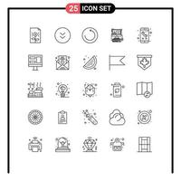 Line Pack of 25 Universal Symbols of call editing download software computer Editable Vector Design Elements