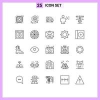 25 Creative Icons Modern Signs and Symbols of geometry recognition shipping image body Editable Vector Design Elements