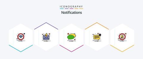 Notifications 25 FilledLine icon pack including notification. not. notification. message. error vector
