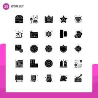 Set of 25 Modern UI Icons Symbols Signs for shopping good business ecommerce star Editable Vector Design Elements