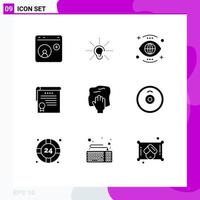 9 Creative Icons Modern Signs and Symbols of degrees certificate hearing vision search Editable Vector Design Elements