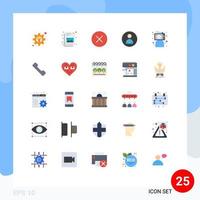 Pictogram Set of 25 Simple Flat Colors of online click delete blogger people Editable Vector Design Elements