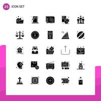 Set of 25 Modern UI Icons Symbols Signs for file process exit creative tactic Editable Vector Design Elements