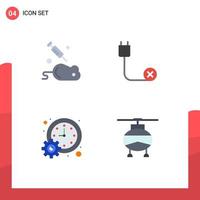 Pictogram Set of 4 Simple Flat Icons of experiment business science devices meeting Editable Vector Design Elements