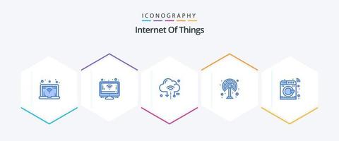 Internet Of Things 25 Blue icon pack including . smart. cloud. machine. wifi vector