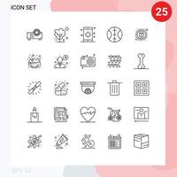 25 Universal Line Signs Symbols of design campaign app sport health Editable Vector Design Elements