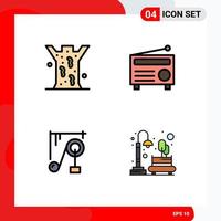 4 Creative Icons Modern Signs and Symbols of entomology machine medical audio science machine Editable Vector Design Elements