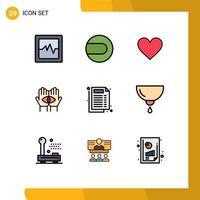 9 iconos creativos signos y símbolos modernos de informe de bebé boda misterio médico elementos de diseño vectorial editables vector