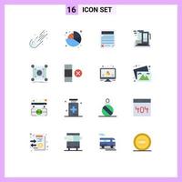 16 Creative Icons Modern Signs and Symbols of home building pie hotel page Editable Pack of Creative Vector Design Elements