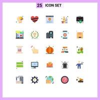 Group of 25 Flat Colors Signs and Symbols for bag candles favorite candle website Editable Vector Design Elements