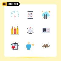 9 iconos creativos signos y símbolos modernos de construcción antigua qr datos de construcción nube elementos de diseño vectorial editables vector