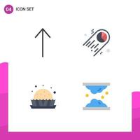 Editable Vector Line Pack of 4 Simple Flat Icons of arrow sweets pie dessert dermatology Editable Vector Design Elements