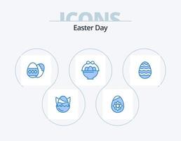 paquete de iconos azul de pascua 5 diseño de iconos. . huevo. Días festivos. el huevo de Pascua. decoración vector