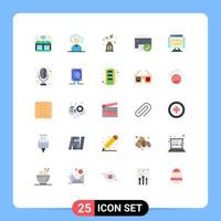 Universal Icon Symbols Group of 25 Modern Flat Colors of http hardware budget gadget connected Editable Vector Design Elements