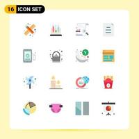 Stock Vector Icon Pack of 16 Line Signs and Symbols for mobile text chart file report Editable Pack of Creative Vector Design Elements