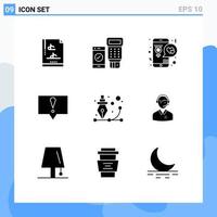 9 Creative Icons Modern Signs and Symbols of graphic creative day message alert Editable Vector Design Elements