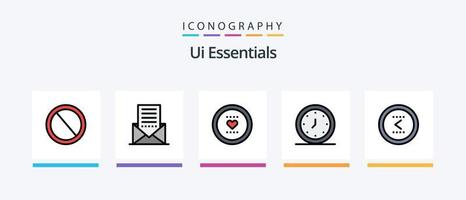 Ui Essentials Line Filled 5 Icon Pack Including garbage. bin. fill. planet. global. Creative Icons Design vector