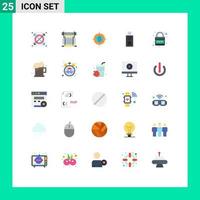 Pack of 25 Modern Flat Colors Signs and Symbols for Web Print Media such as internet usb fan flash drive connected Editable Vector Design Elements