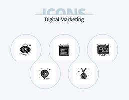 Digital Marketing Glyph Icon Pack 5 Icon Design. marketing. digital. view. web. internet vector