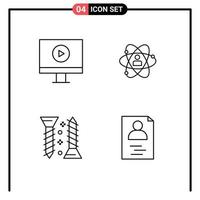4 Creative Icons Modern Signs and Symbols of display talent development person screw Editable Vector Design Elements