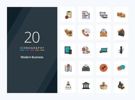 20 Modern Business line Filled icon for presentation vector