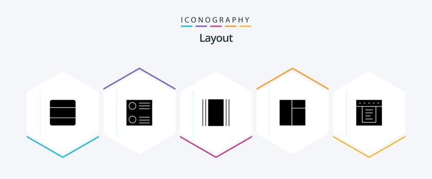 Layout 25 Glyph icon pack including . . horizontal. web. dropdown vector