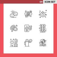 9 Creative Icons Modern Signs and Symbols of engagment ring engagment view ring transportation Editable Vector Design Elements