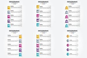 ilustración vectorial infografía conjunto de diseño plano para folleto publicitario y revista vector