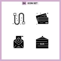 Modern Set of 4 Solid Glyphs and symbols such as construction massege pipe credit easter Editable Vector Design Elements