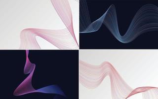 Collection of geometric minimal lines pattern set vector