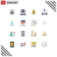 User Interface Pack of 16 Basic Flat Colors of people wellness success oil healthcare Editable Pack of Creative Vector Design Elements