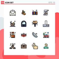 Universal Icon Symbols Group of 16 Modern Flat Color Filled Lines of hat invitation coins colors ink Editable Creative Vector Design Elements