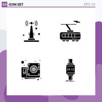 Solid Glyph Pack of Universal Symbols of internet computer things train video Editable Vector Design Elements