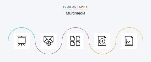 Multimedia Line 5 Icon Pack Including . multiple. graph. analytics vector