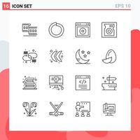 16 Thematic Vector Outlines and Editable Symbols of link chain ui hard disk Editable Vector Design Elements