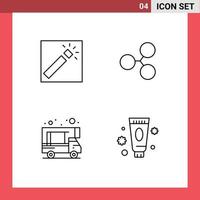 Universal Icon Symbols Group of 4 Modern Filledline Flat Colors of photo doodle retouch technology care Editable Vector Design Elements