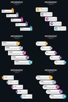 Vector 6 Infographics Pack Presentation slide template 5 Steps cycle diagrams and timelines