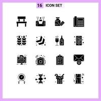 16 iconos creativos signos y símbolos modernos de otoño contáctenos tecnología llamada de contacto elementos de diseño vectorial editables vector