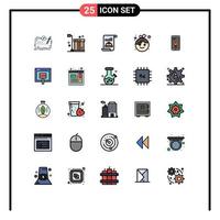 grupo de símbolos de iconos universales de 25 colores planos de líneas llenas modernas de nuevos elementos de diseño de vectores editables de sombrero de bebé de embalaje infantil